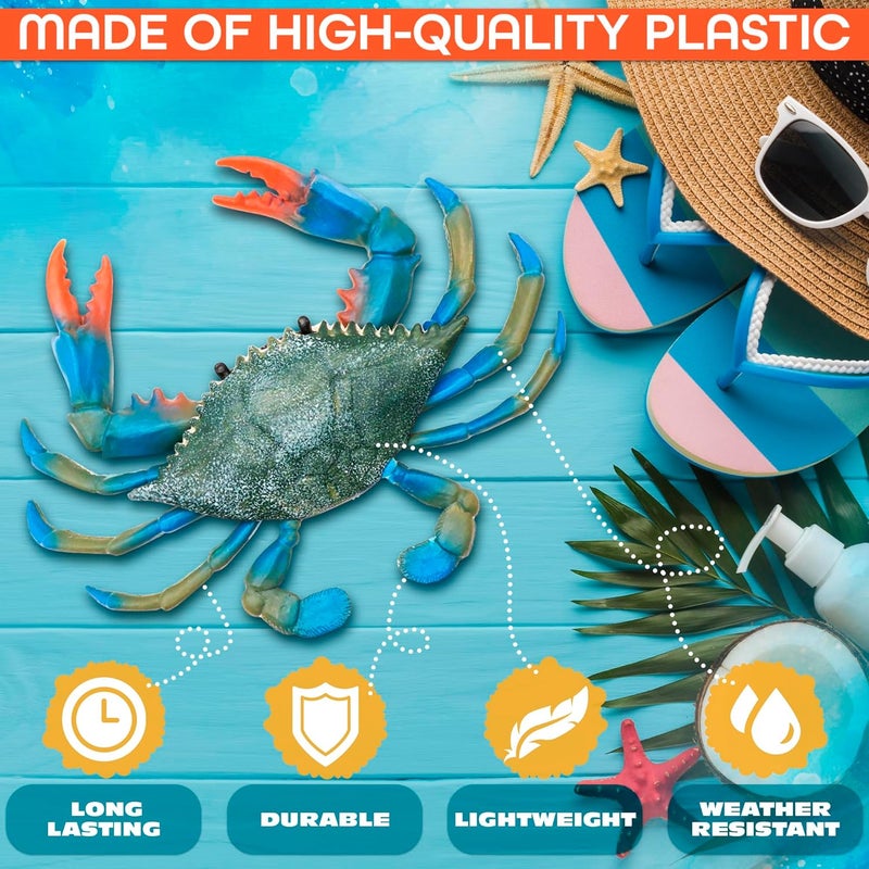 Reluen Maryland 10" Blue Crab Tiki Bar Nursery Wall Decor - Image 3